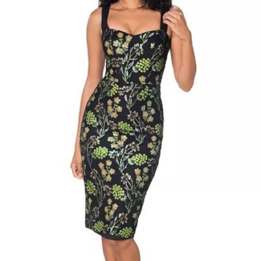 Dress The Population Nicole Sequin Embroidered Cocktail Dress Size M NWT'S